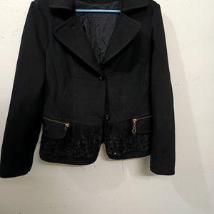 Black Bow Sequin Blazer