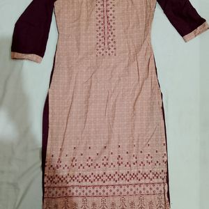 Wine Cotton Kurta