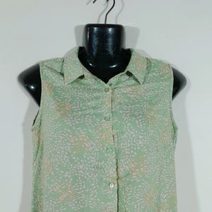 Pastel Green Printed Top (Women's)