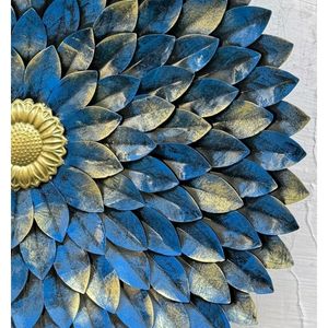 Blue Flower Figures Metal Art Wall S