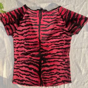 GUESS Y2K Zebra Print Top (Shaded)