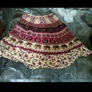 Cotton Printed Free Size Skirt.