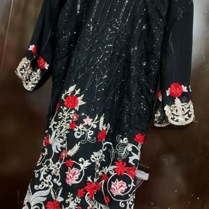 Black Designer Plazo Suit With Dupatta 44 Bust