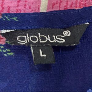 Globus - Navy Blue Transparent Pink Floral Shirt