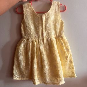 New Yellow Frock With Bow | Party | Occasional