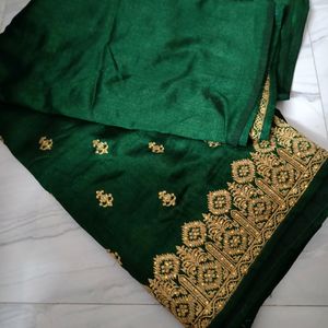 Beautiful Green Party Wear Saaree