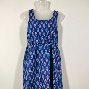 Blue Printed Casual Dresses (Women's)