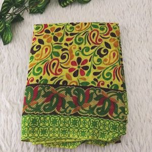 Fluorescent Green Printed Saree ( Women)