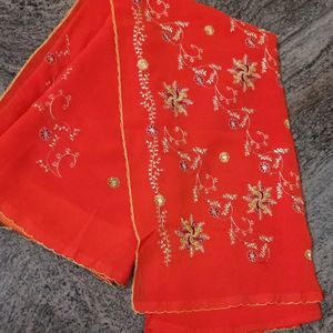 Red Embroidery Saree