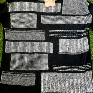 Black And White Block Korean Thin Sweatshirt