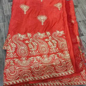 Un Touched Saree With Attached Blouse Piece