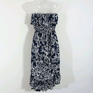 Navy Blue Printed Casual Dress (Women)