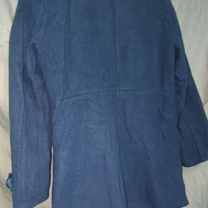 Urgent Sale: Purcian Blue Woolen Trench Coat