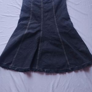 Denim Flared Mermaid Skirt