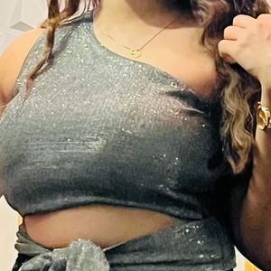 One Shoulder Sexy Bluose Top