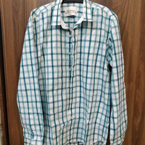 Green & White Check Pattern Shirt Full Sleeves