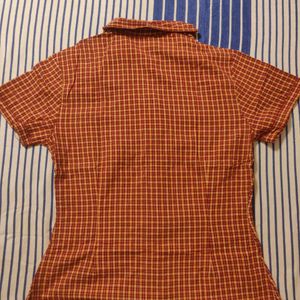 Red Orange Check Shirt