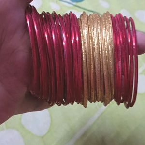 BRAND NEW Red And Golden Bangles