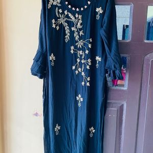 Black Kurti Stone Work