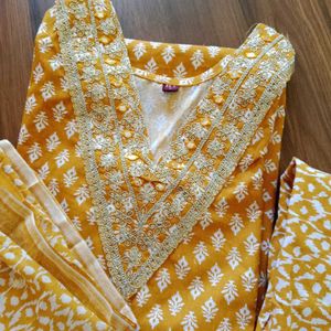 Mustard Colour Kurta Set