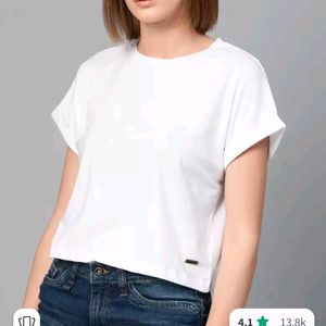 White Crop Tshirt