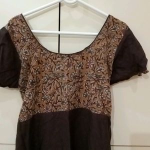 Brown Cotton Kurta