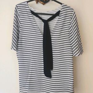 H&M Striped Top With Back Tie Up.