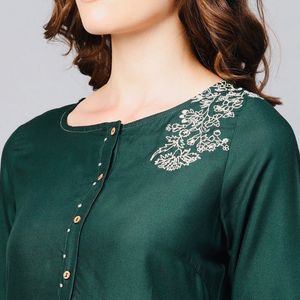 Bottle Green “W” Kurta