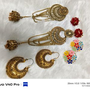 Timeless Elegance: Golden Earings 4 Sets