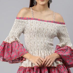 Off- Shoulder Boho Peplum Top