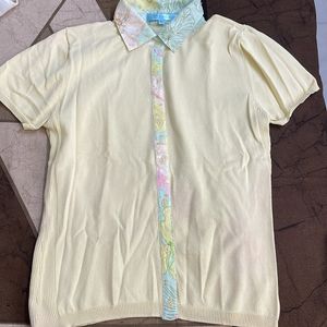 Lemon Yellow Collar Top