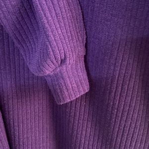 bodycon purple sweater dress