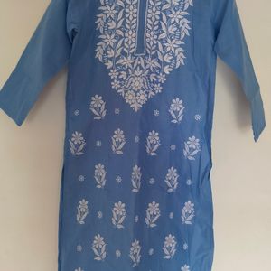 Blue Chikenkari Kurti