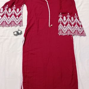 Maroon Kurta Set