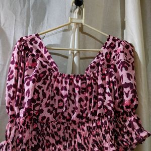 Pink Leopard Print Top