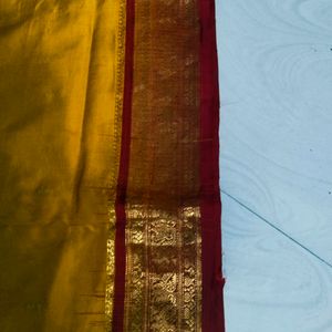 Yellow colour pure Gadwal saree