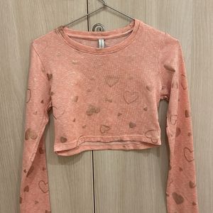 Newme( xs-s ) Pinkish Peach Crop Top