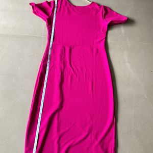 Fixed Price Pink Short Sleeves Midi With Slit