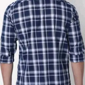 Navy Blue Checks Shirt