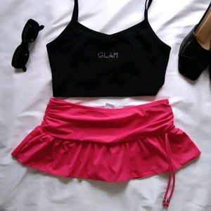 Cute Rose Colour Skirt