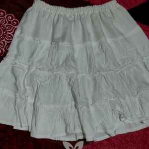 White Mini Skirt (Right Above Knee)