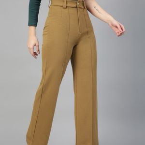 women kotty brown straight pant