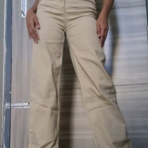 H&M Beige Wide Leg Jeans