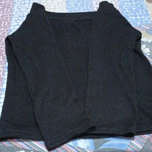 Black Half Shoulder Top