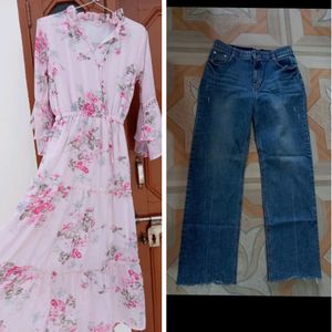 Floral Kurti + Jeans Combo 🥳