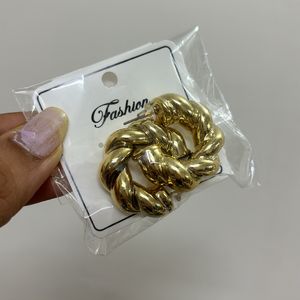 Twisted Gold Statement Earrings