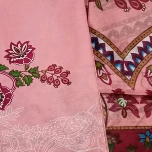 Peach Print Cotton Pakistani