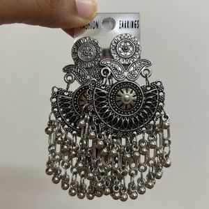 Oxidised Indian Design Dangling Jhumka