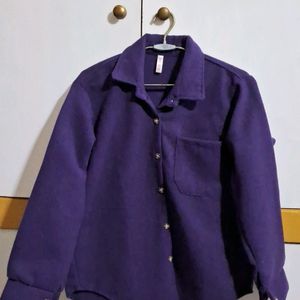 Purple Woolen Shacket