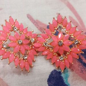 Pink Colour Earrings Set